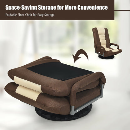 Sedia da gioco girevole a 360 gradi con schienale pieghevole e regolabile