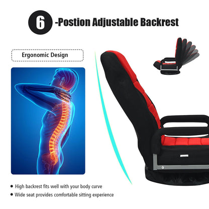 Sedia da gioco girevole a 360 gradi con schienale pieghevole e regolabile