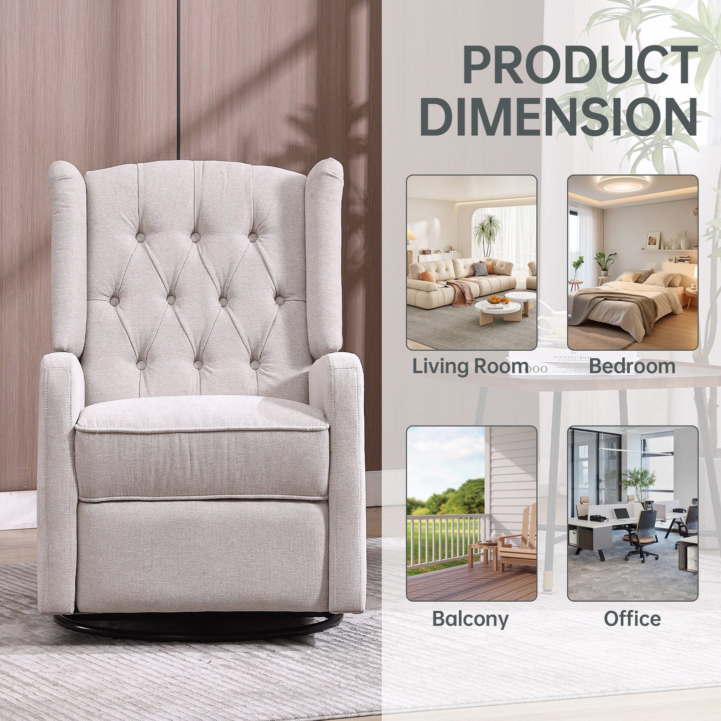 Sedia a dondolo girevole a 360 gradi per la cameretta dei bambini