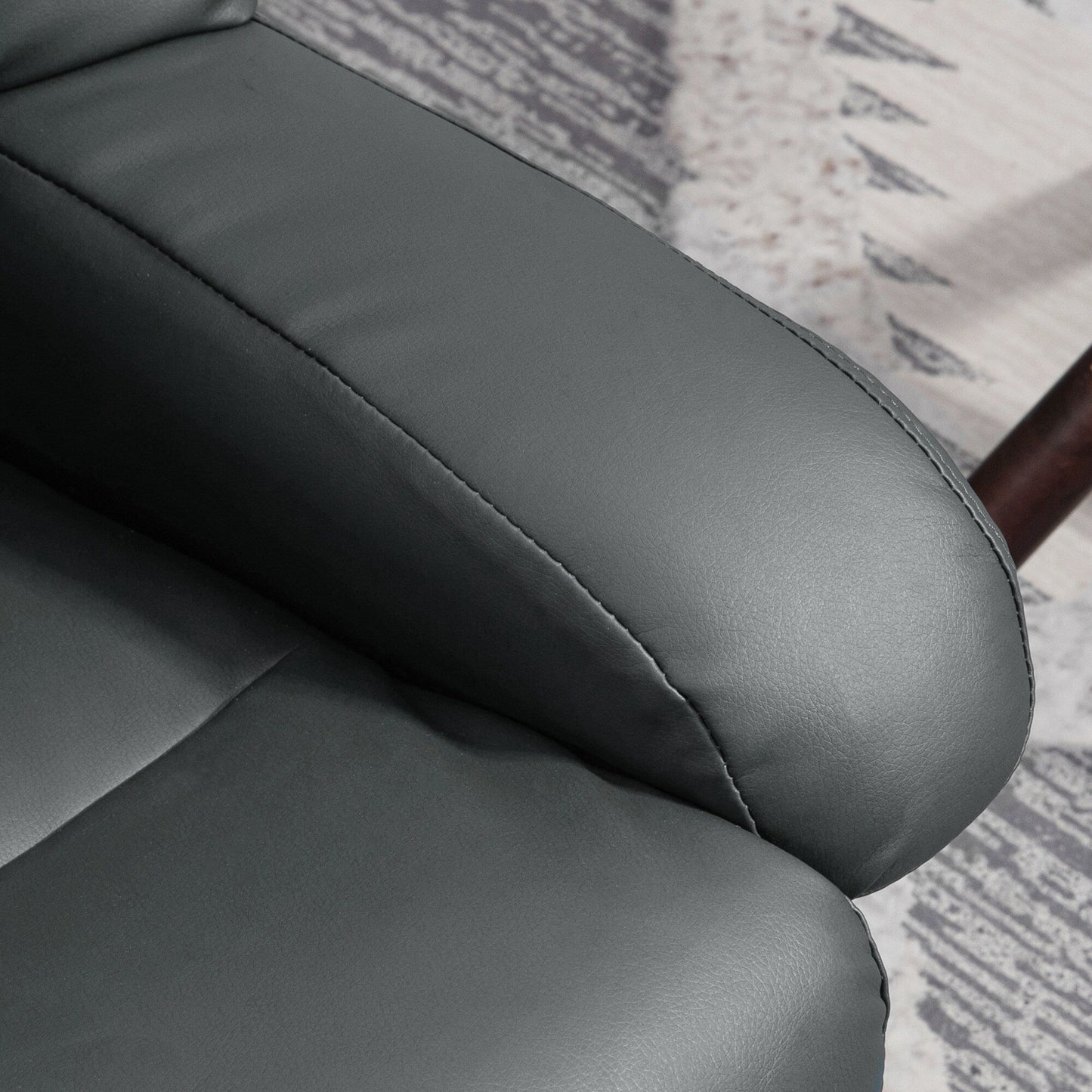 Poltrona reclinabile massaggiante manuale girevole a 360° in similpelle con poggiapiedi, schienale regolabile e vibrazione a 10 punti