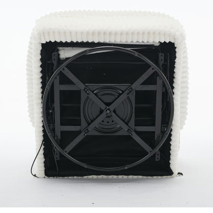 Poltrona reclinabile girevole a 360° con schienale regolabile in velluto a coste