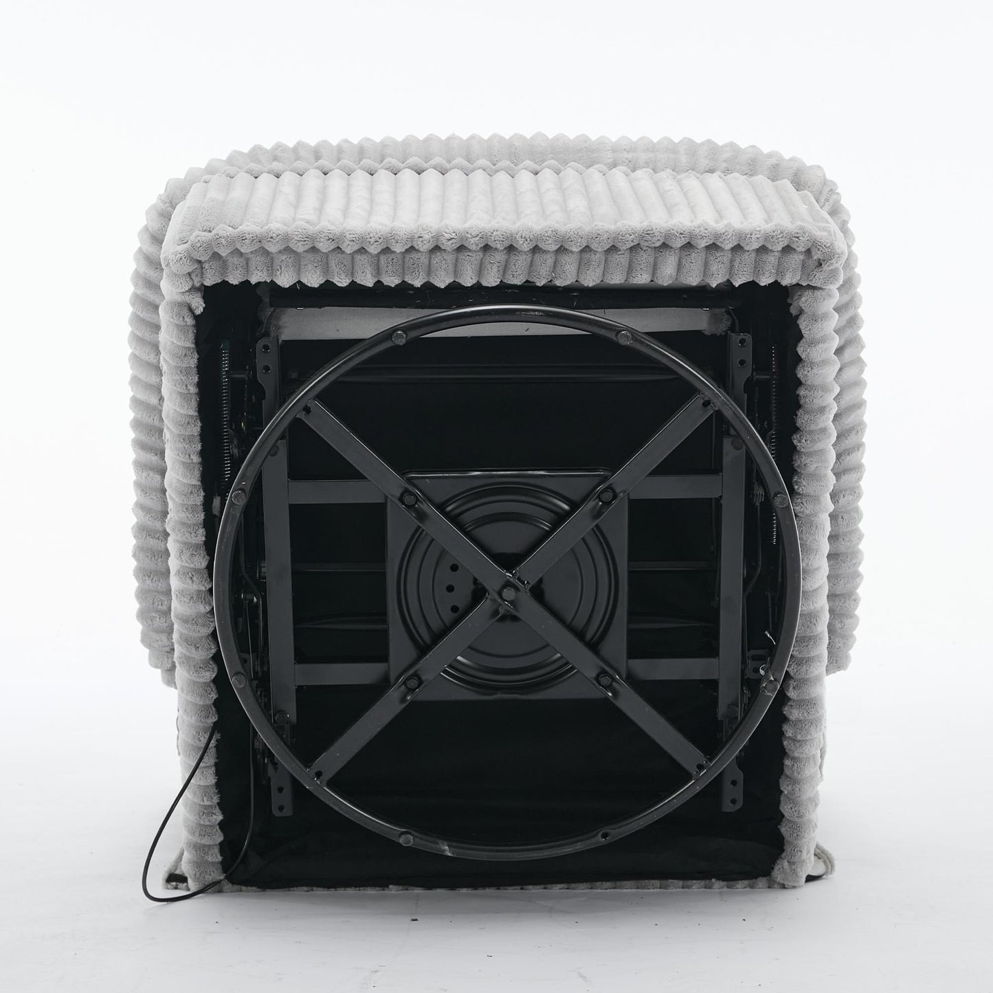 Poltrona reclinabile girevole a 360° con schienale regolabile in velluto a coste