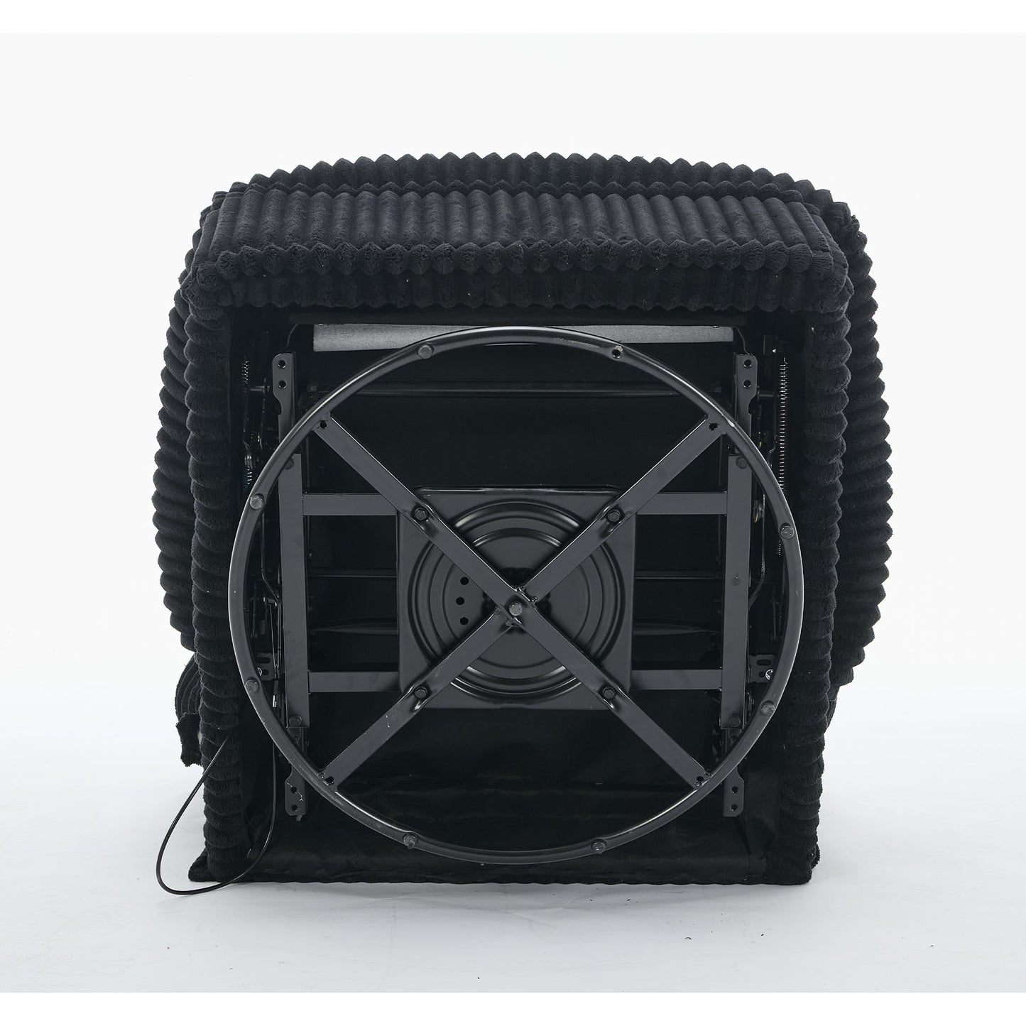 Poltrona reclinabile girevole a 360° con schienale regolabile in velluto a coste