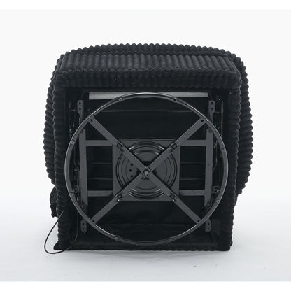 Poltrona reclinabile girevole a 360° con schienale regolabile in velluto a coste