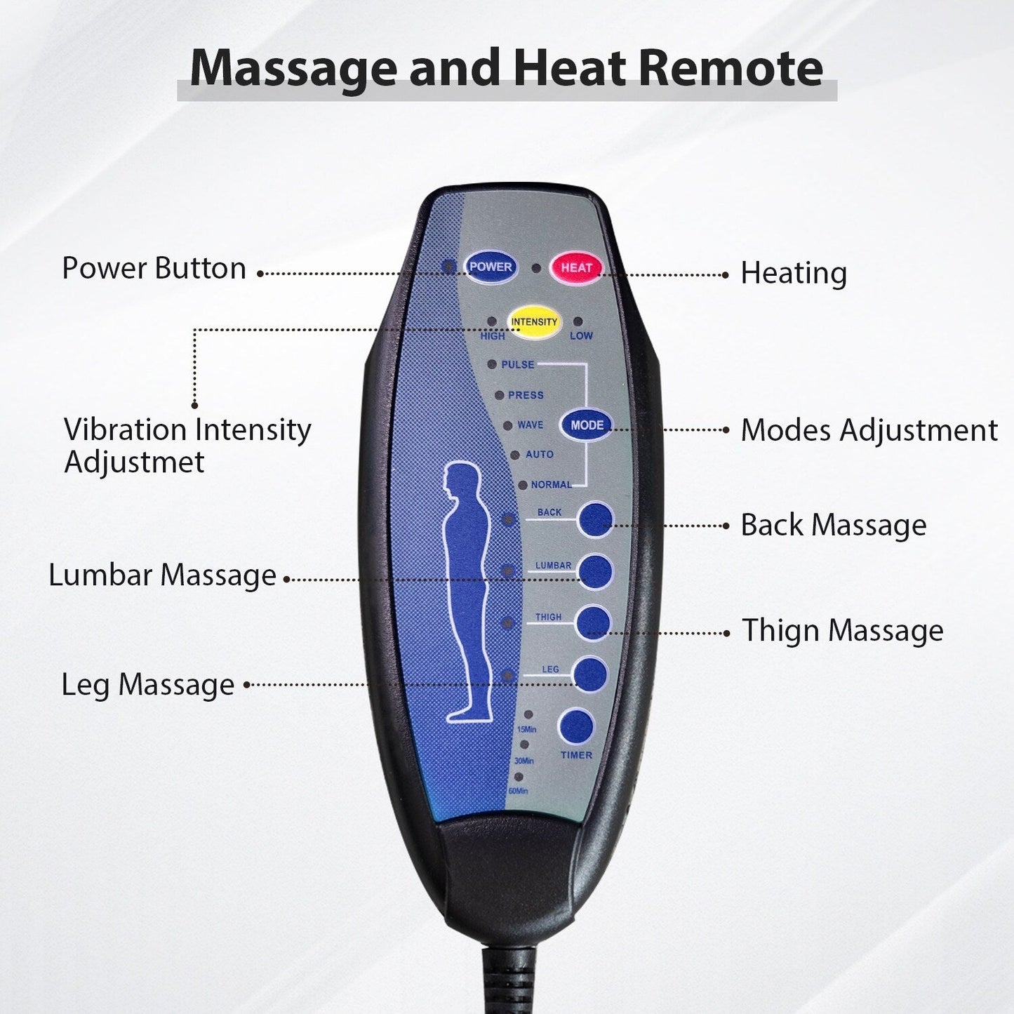 Poltrona reclinabile con massaggio manuale girevole a 360°, con calore e vibrazione