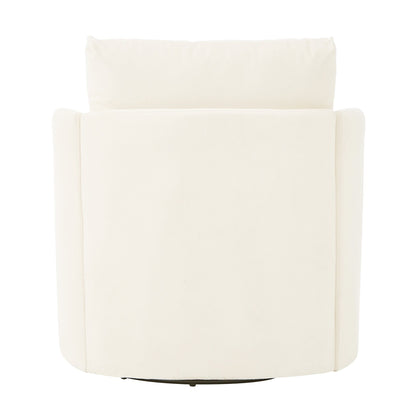 Poltrona girevole a 360°, poltrona a botte in ciniglia, poltrona lounge dal design curvo, poltrona girevole imbottita per soggiorno