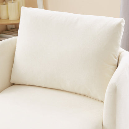 Poltrona girevole a 360°, poltrona a botte in ciniglia, poltrona lounge dal design curvo, poltrona girevole imbottita per soggiorno