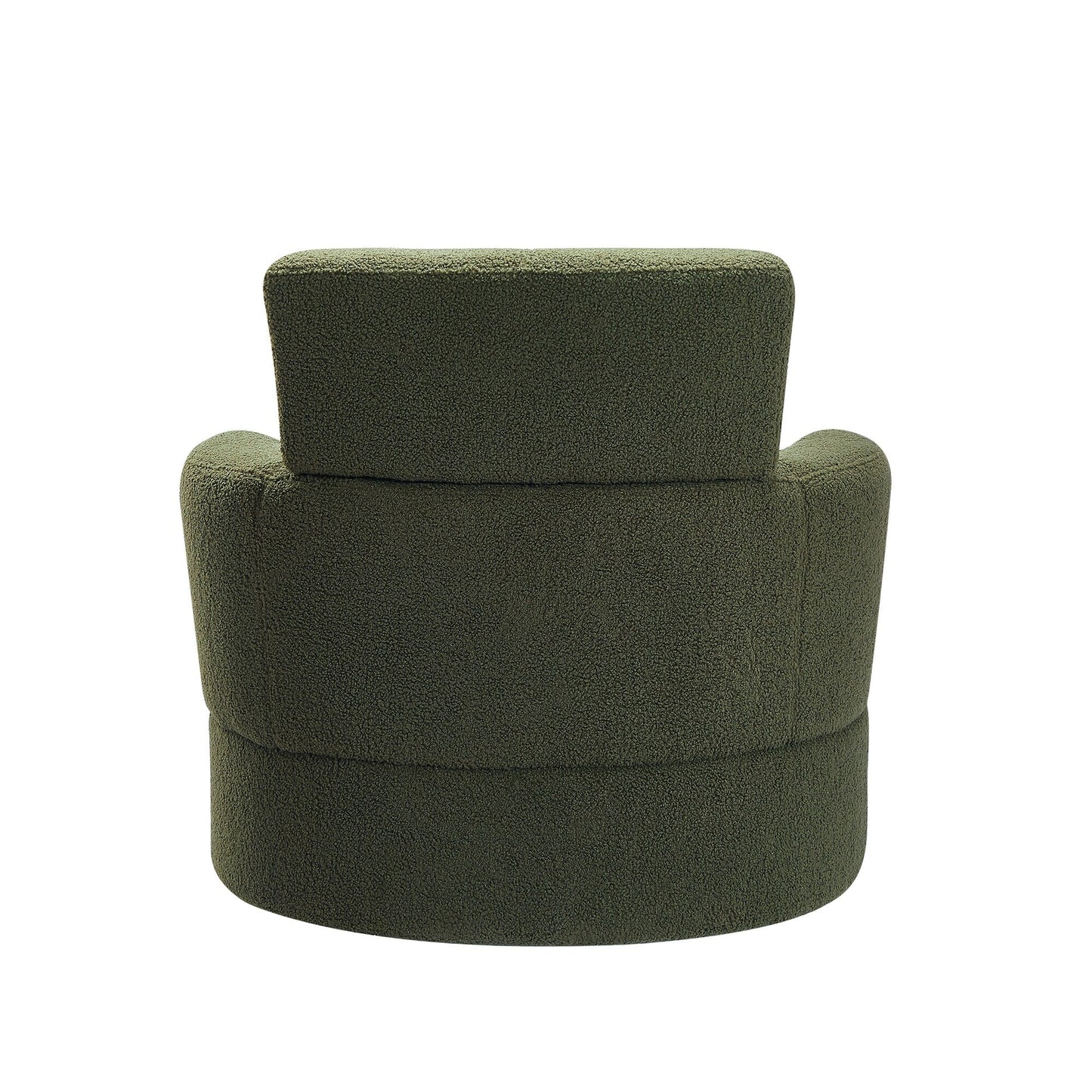 Sedia girevole a 360°, sedia a botte imbottita con poggiatesta regolabile, moderna poltrona girevole rotonda per soggiorno