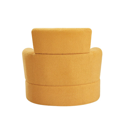 Sedia girevole a 360°, sedia a botte imbottita con poggiatesta regolabile, moderna poltrona girevole rotonda per soggiorno