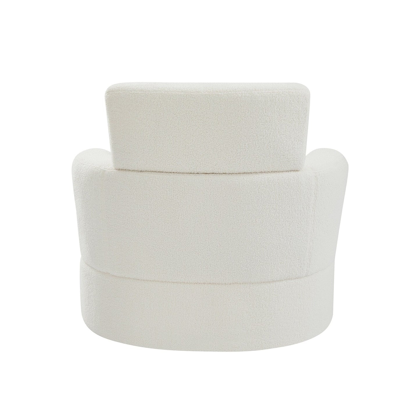 Sedia girevole a 360°, sedia a botte imbottita con poggiatesta regolabile, moderna poltrona girevole rotonda per soggiorno