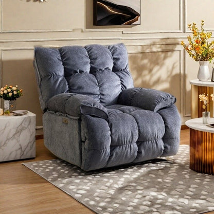 Poltrona reclinabile elettrica girevole a 360°, schienale alto e morbido, seduta spaziosa, più posizioni di reclinazione per il massimo comfort