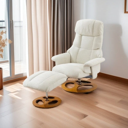 Poltrona reclinabile ergonomica girevole a 360° con poggiapiedi, schienale regolabile, massaggio a 5 vibrazioni, riscaldamento del sedile, tessuto in ciniglia