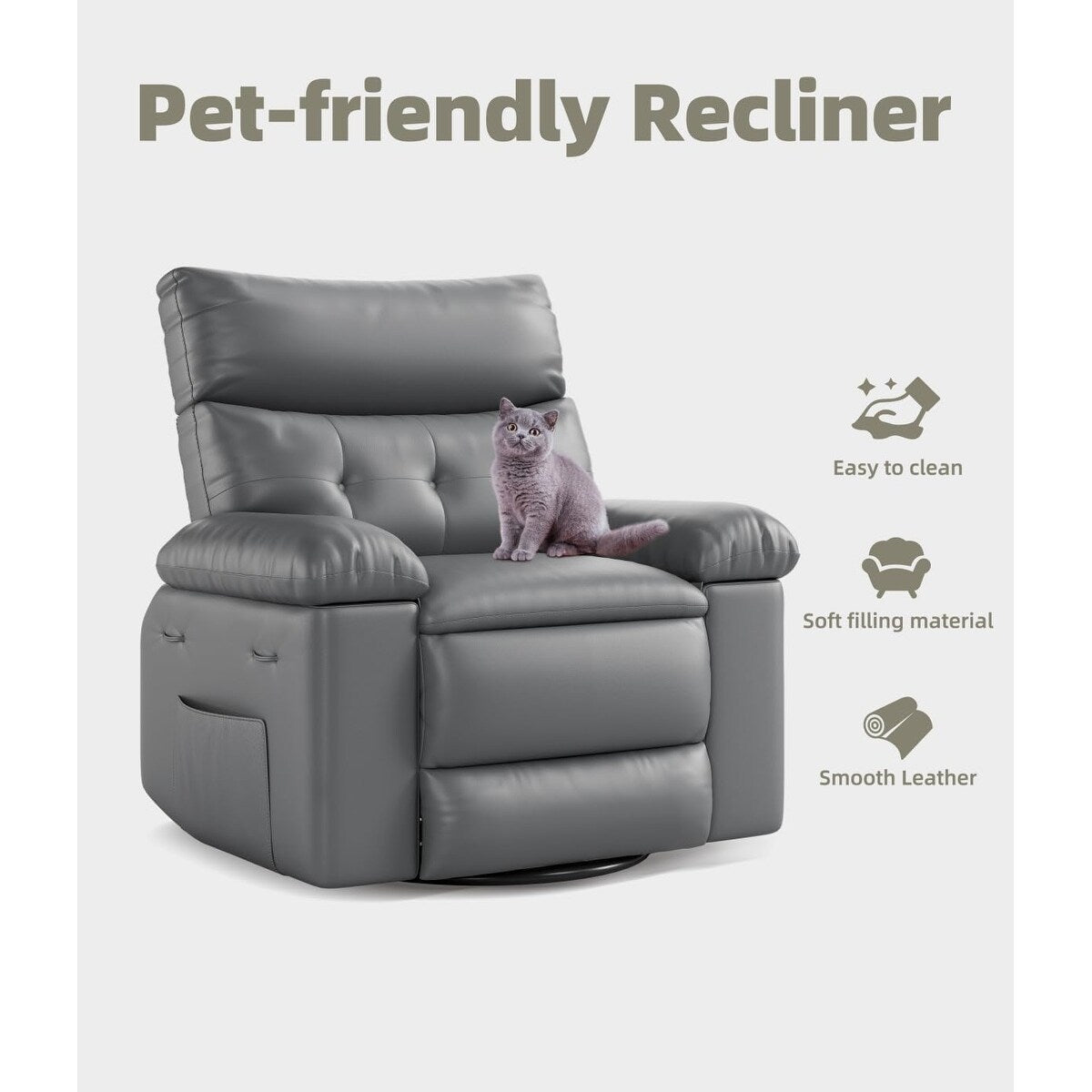 Poltrone reclinabili girevoli a 360° con riscaldamento e massaggio - Poltrona reclinabile pigra