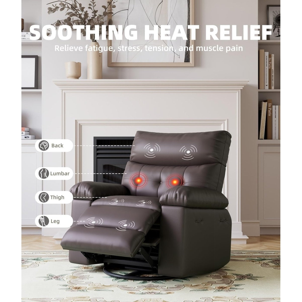 Poltrone reclinabili girevoli a 360° con riscaldamento e massaggio - Poltrona reclinabile pigra