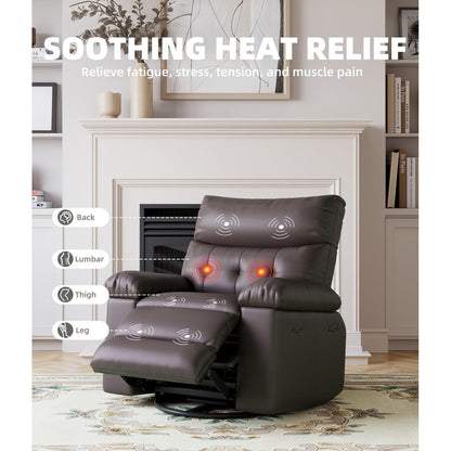 Poltrone reclinabili girevoli a 360° con riscaldamento e massaggio - Poltrona reclinabile pigra