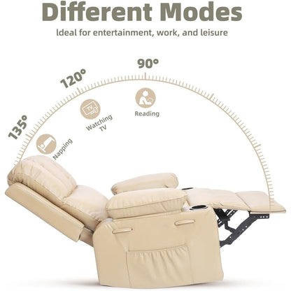 Poltrone reclinabili girevoli a 360° di grandi dimensioni con riscaldamento e massaggio
