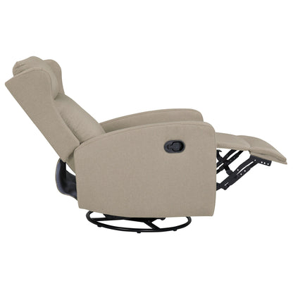 Poltrona reclinabile girevole a 360° con schienale regolabile in 3 posizioni (90°-165°) e delicato movimento di oscillazione di 30°