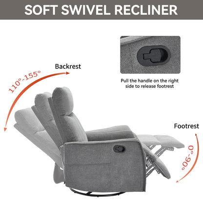 Poltrona reclinabile girevole a 360° con massaggio e riscaldamento lombare