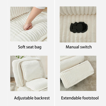 Divano singolo girevole a 360°, divano reclinabile, poltrona a dondolo senza braccioli con meccanismo manuale, soggiorno e ufficio