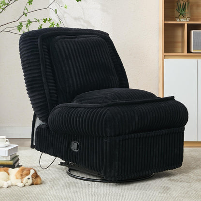 Divano singolo girevole a 360°, divano reclinabile, poltrona a dondolo senza braccioli con meccanismo manuale, soggiorno e ufficio