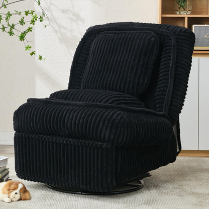 Divano singolo girevole a 360°, divano reclinabile, poltrona a dondolo senza braccioli con meccanismo manuale, soggiorno e ufficio