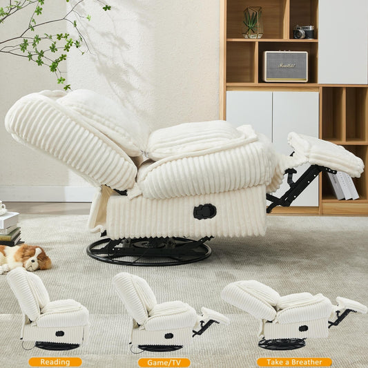 Divano singolo girevole a 360°, divano reclinabile, poltrona a dondolo senza braccioli con meccanismo manuale, soggiorno e ufficio