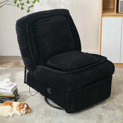 Divano singolo girevole a 360°, divano reclinabile, poltrona a dondolo senza braccioli con meccanismo manuale, soggiorno e ufficio