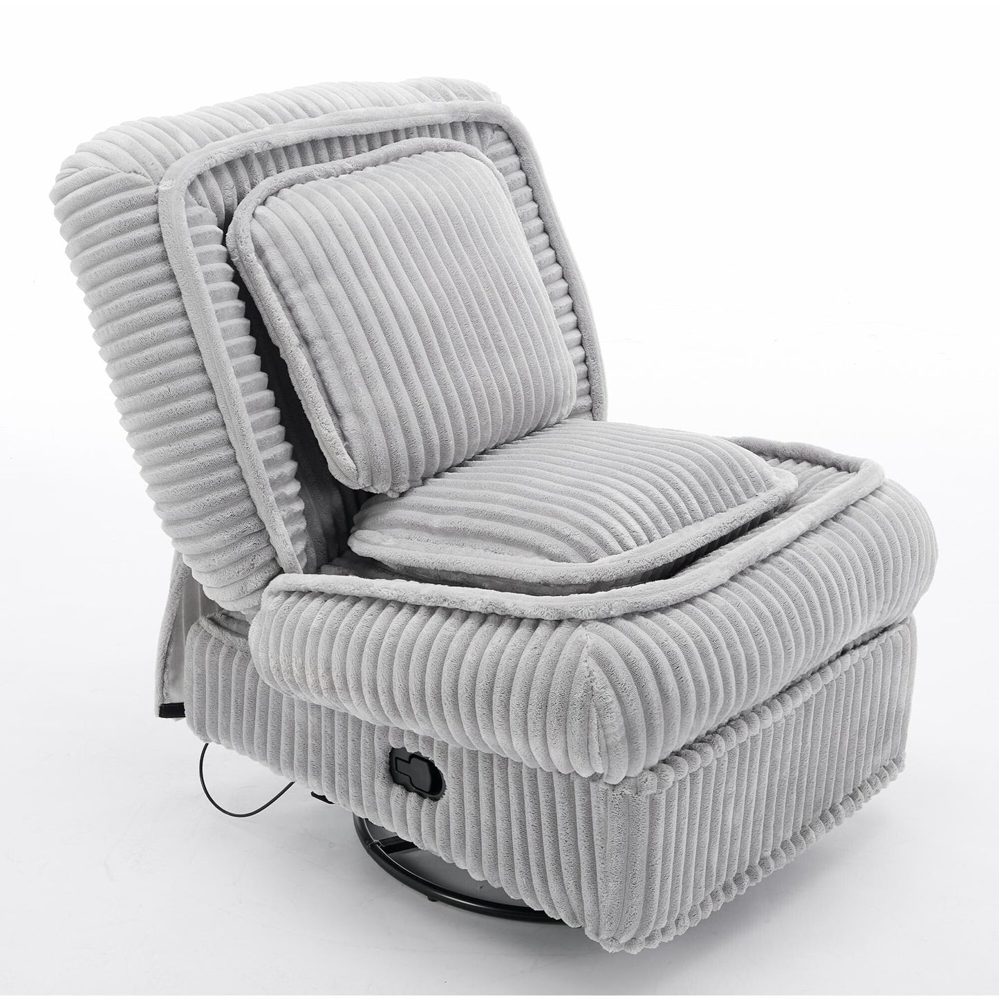 Divano singolo girevole a 360°, divano reclinabile, poltrona a dondolo senza braccioli con meccanismo manuale, soggiorno e ufficio