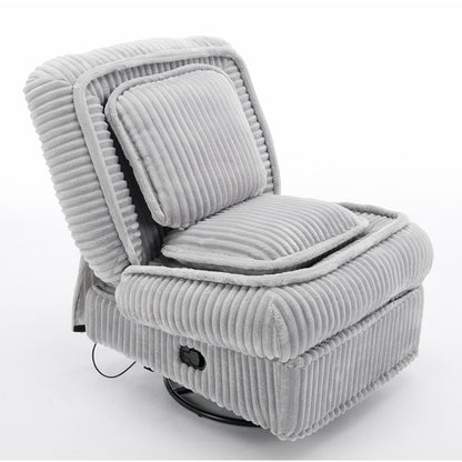 Divano singolo girevole a 360°, divano reclinabile, poltrona a dondolo senza braccioli con meccanismo manuale, soggiorno e ufficio