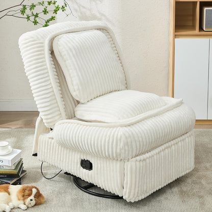 Divano singolo girevole a 360°, divano reclinabile, poltrona a dondolo senza braccioli con meccanismo manuale, soggiorno e ufficio