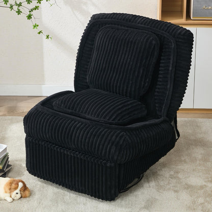 Divano singolo girevole a 360°, divano reclinabile, poltrona a dondolo senza braccioli con meccanismo manuale, soggiorno e ufficio