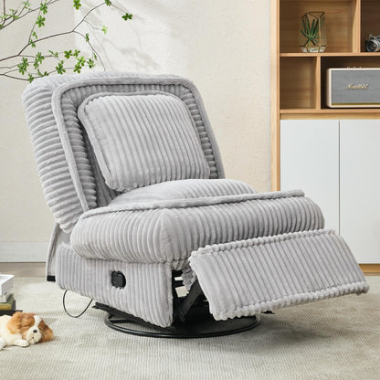 Divano singolo girevole a 360°, divano reclinabile, poltrona a dondolo senza braccioli con meccanismo manuale, soggiorno e ufficio