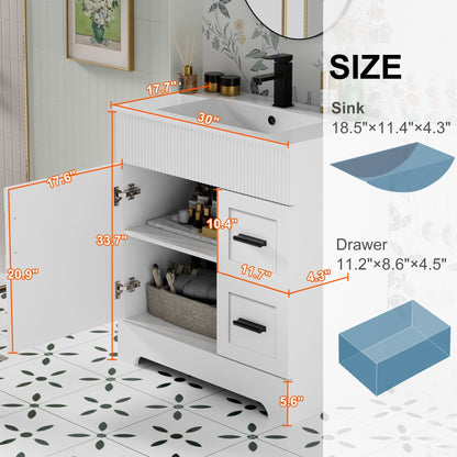 Mobile bagno Wavy Line 30/36/48 con lavabo e rubinetto