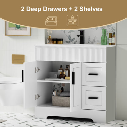 Mobile bagno Wavy Line 30/36/48 con lavabo e rubinetto