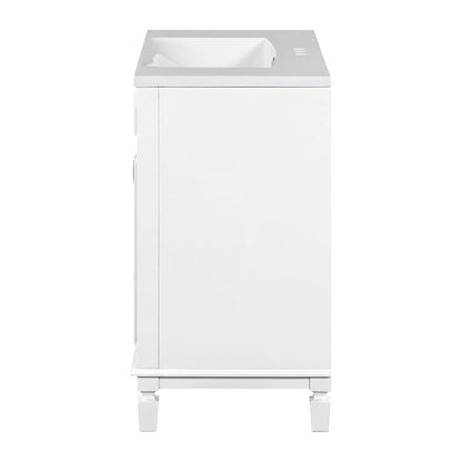 Mobile bagno moderno da 36'' con lavabo superiore e mobiletto a specchio, 2 ante e 2 cassetti