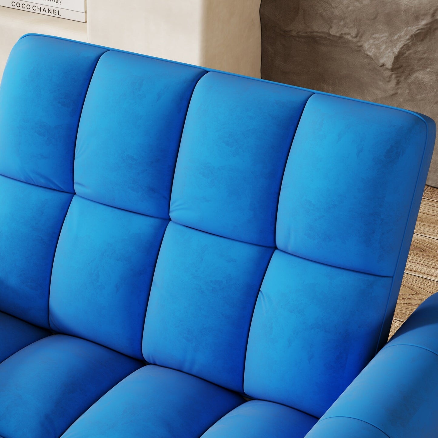 Divano letto pieghevole di grandi dimensioni da 38,2 pollici, divano singolo moderno in velluto, divano letto con schienale regolabile