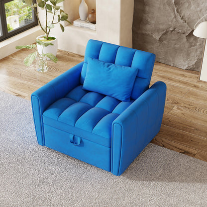 Divano letto pieghevole di grandi dimensioni da 38,2 pollici, divano singolo moderno in velluto, divano letto con schienale regolabile