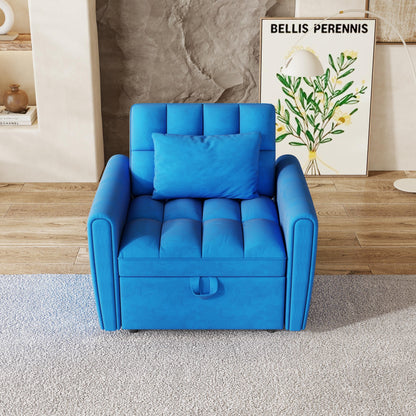 Divano letto pieghevole di grandi dimensioni da 38,2 pollici, divano singolo moderno in velluto, divano letto con schienale regolabile