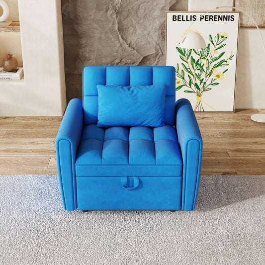 Divano letto pieghevole di grandi dimensioni da 38,2 pollici, divano singolo moderno in velluto, divano letto con schienale regolabile