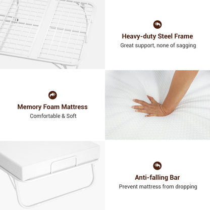 Letto pieghevole da 38'' con materasso, letto pieghevole portatile con telo di copertura