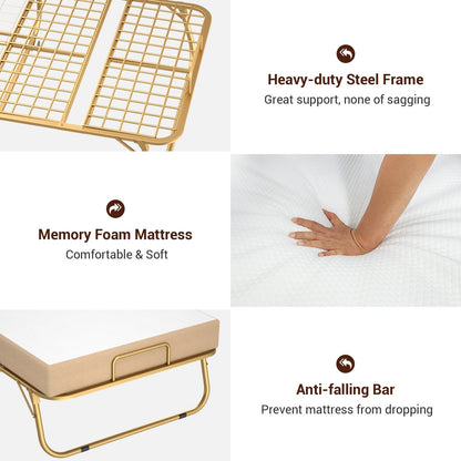 Letto pieghevole da 38'' con materasso, letto pieghevole portatile con telo di copertura