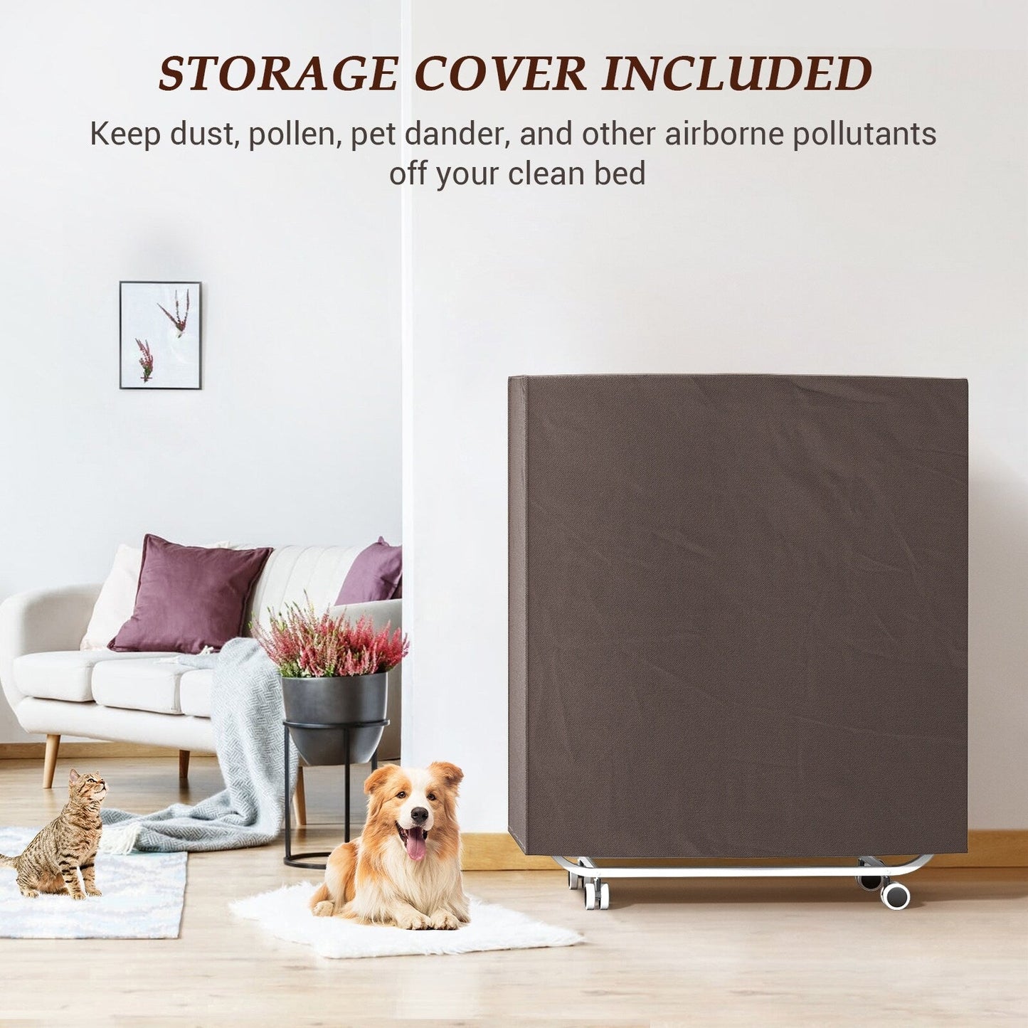 Letto pieghevole da 38'' con materasso, letto pieghevole portatile con telo di copertura