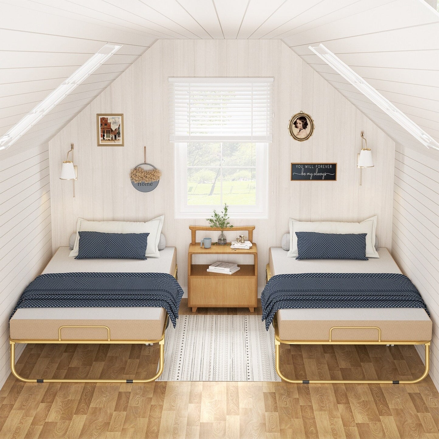 Letto pieghevole da 38'' con materasso, letto pieghevole portatile con telo di copertura