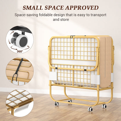 Letto pieghevole da 38'' con materasso, letto pieghevole portatile con telo di copertura