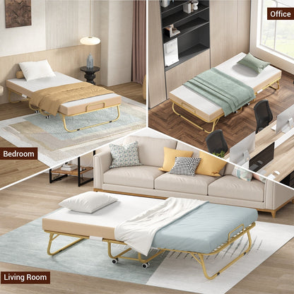 Letto pieghevole da 38'' con materasso, letto pieghevole portatile con telo di copertura