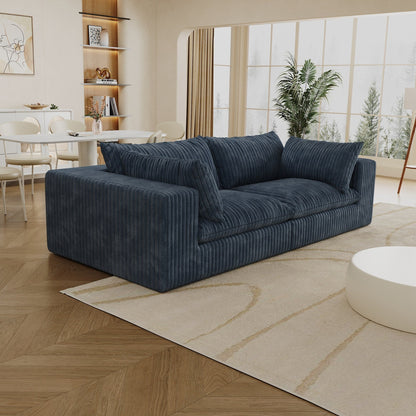 Divano Cloud 39.8, tessuto in velluto a coste, divani con seduta profonda, design a doppio strato, cuscino rimovibile, nessun montaggio, combinazione fai da te