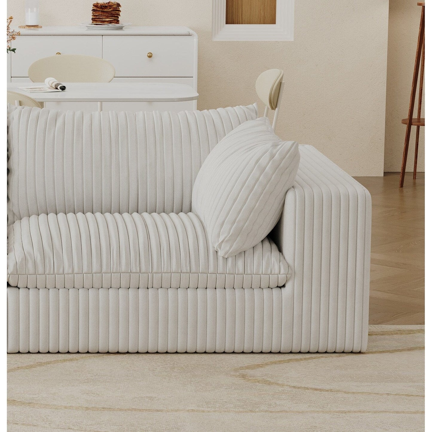 Divano Cloud 39.8, tessuto in velluto a coste, divani con seduta profonda, design a doppio strato, cuscino rimovibile, nessun montaggio, combinazione fai da te