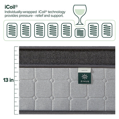 Materasso ibrido Priage by ZINUS Comfort Support Cooling Gel da 13 pollici