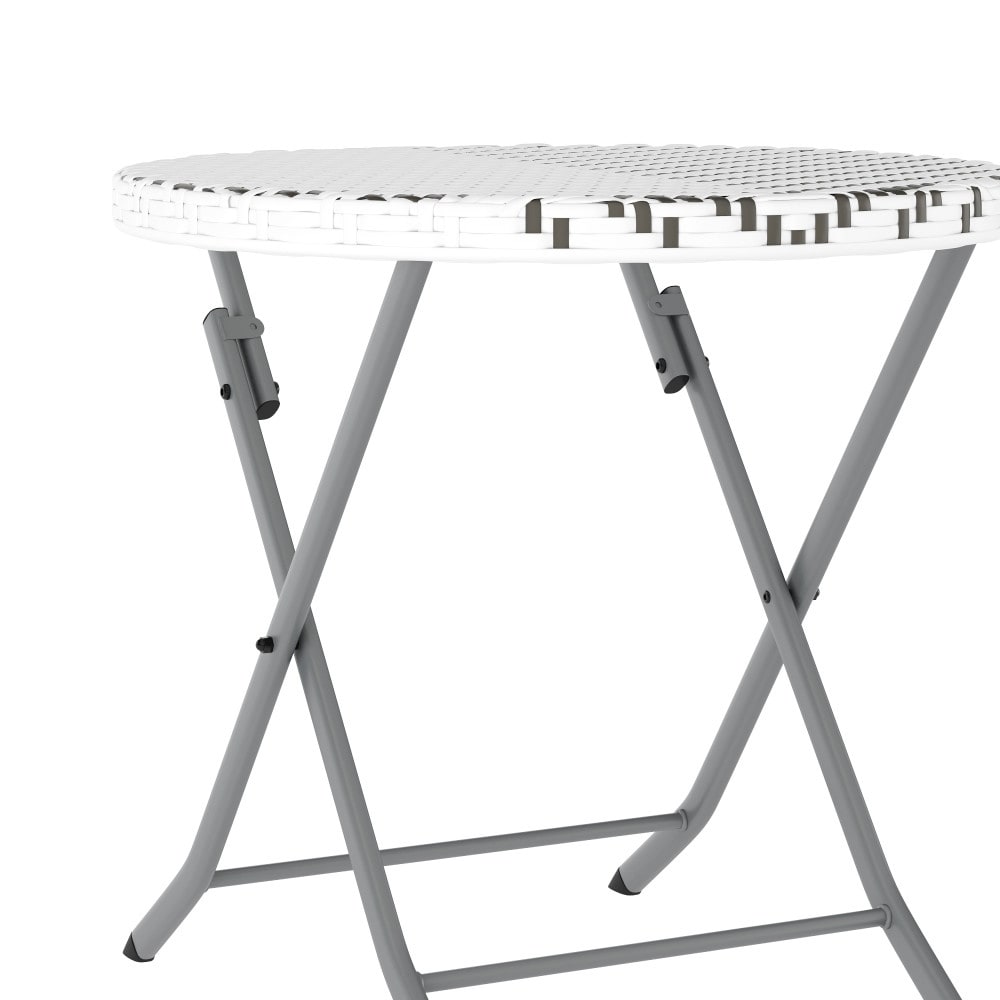 Set da bistrot pieghevole in rattan PE per interni/esterni da 3 pezzi