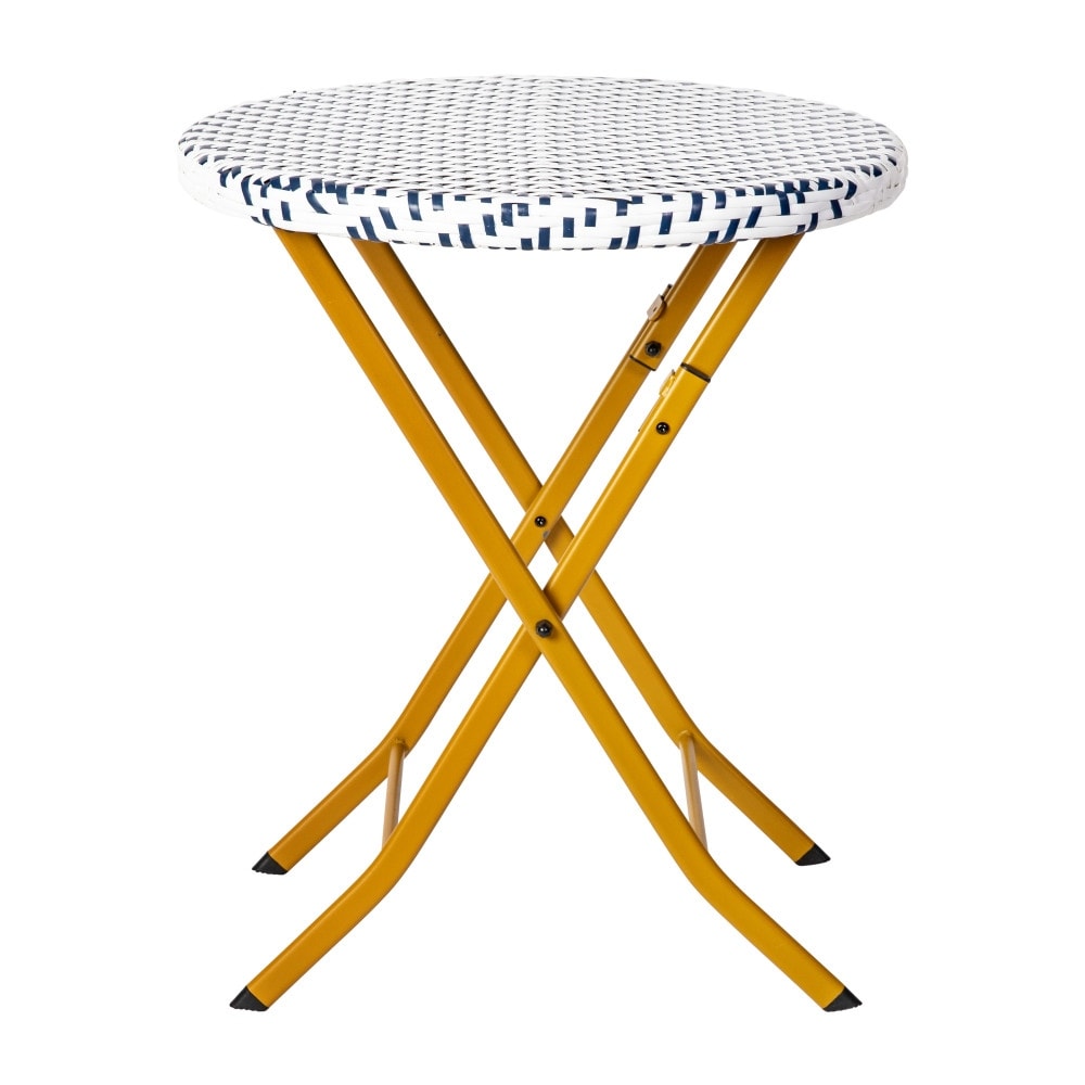 Set da bistrot pieghevole in rattan PE per interni/esterni da 3 pezzi